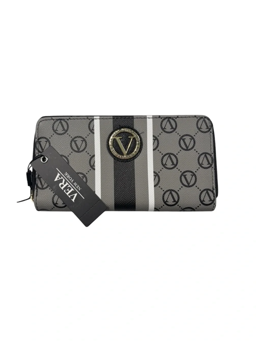 Vera New York Gray Signature Zip-Around Wallet